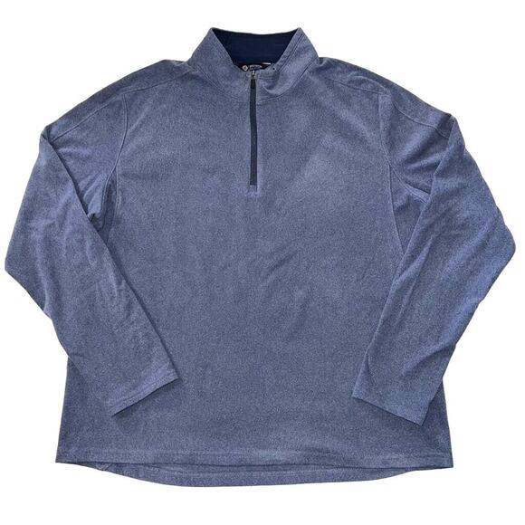 Mondetta Outdoor Project Mens Fleece Quarter Zip Pullover Long Sleeves Blue XL - Picture 1 of 8